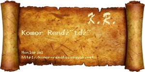 Komor Renátó névjegykártya