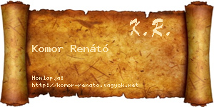 Komor Renátó névjegykártya